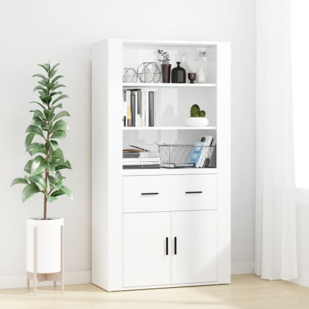 vidaXL Highboard Hochglanz-Weiß Holzwerkstoff