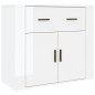 vidaXL Highboard Hochglanz-Weiß Holzwerkstoff vidaXL Highboard Hochglanz-Weiß Holzwerkstoff