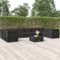 vidaXL 10-tlg. Garten-Lounge-Set mit Kissen Schwarz Poly Rattan vidaXL 10-tlg. Garten-Lounge-Set mit Kissen Schwarz Poly Rattan