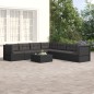 vidaXL 7-tlg. Garten-Lounge-Set mit Kissen Schwarz Poly Rattan vidaXL 7-tlg. Garten-Lounge-Set mit Kissen Schwarz Poly Rattan