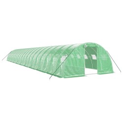 vidaXL Gewächshaus mit Stahlrahmen Grün 80 m² 20x4x2 m