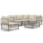 vidaXL 6-tlg. Garten-Lounge-Set mit Kissen Anthrazit Poly Rattan vidaXL 6-tlg. Garten-Lounge-Set mit Kissen Anthrazit Poly Rattan