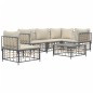 vidaXL 6-tlg. Garten-Lounge-Set mit Kissen Anthrazit Poly Rattan vidaXL 6-tlg. Garten-Lounge-Set mit Kissen Anthrazit Poly Rattan