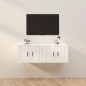 vidaXL TV-Wandschränke 2 Stk. Hochglanz-Weiß 57x34,5x40 cm vidaXL TV-Wandschränke 2 Stk. Hochglanz-Weiß 57x34,5x40 cm