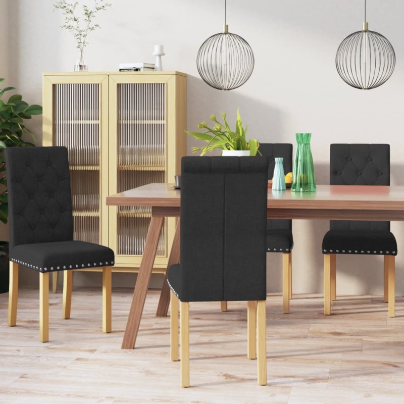 Esszimmerstühle 4 Stk. Schwarz Stoff Esszimmerstühle 4 Stk. Schwarz Stoff