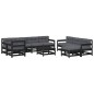 vidaXL 10-tlg. Garten-Lounge-Set mit Kissen Schwarz Massivholz vidaXL 10-tlg. Garten-Lounge-Set mit Kissen Schwarz Massivholz