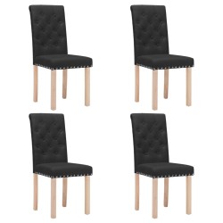 Esszimmerstühle 4 Stk. Schwarz Stoff