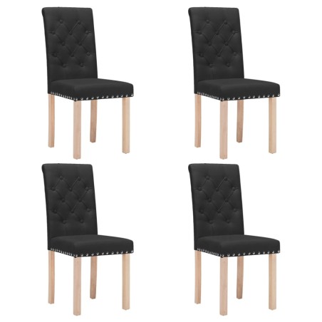Esszimmerstühle 4 Stk. Schwarz Stoff