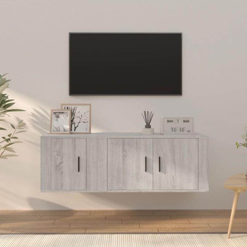 vidaXL 2-tlg. TV-Schrank-Set Grau Sonoma Holzwerkstoff vidaXL 2-tlg. TV-Schrank-Set Grau Sonoma Holzwerkstoff