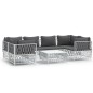 vidaXL 7-tlg. Garten-Lounge-Set mit Kissen Weiß Stahl vidaXL 7-tlg. Garten-Lounge-Set mit Kissen Weiß Stahl