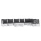 vidaXL 8-tlg. Garten-Lounge-Set mit Kissen Weiß Stahl