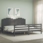 vidaXL Massivholzbett mit Kopfteil Grau 200x200 cm vidaXL Massivholzbett mit Kopfteil Grau 200x200 cm