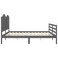 vidaXL Massivholzbett mit Kopfteil Grau 200x200 cm vidaXL Massivholzbett mit Kopfteil Grau 200x200 cm