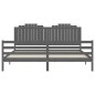 vidaXL Massivholzbett mit Kopfteil Grau 200x200 cm vidaXL Massivholzbett mit Kopfteil Grau 200x200 cm
