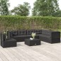 vidaXL 7-tlg. Garten-Lounge-Set mit Kissen Schwarz Poly Rattan vidaXL 7-tlg. Garten-Lounge-Set mit Kissen Schwarz Poly Rattan
