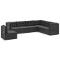 vidaXL 7-tlg. Garten-Lounge-Set mit Kissen Schwarz Poly Rattan vidaXL 7-tlg. Garten-Lounge-Set mit Kissen Schwarz Poly Rattan