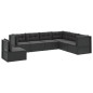 vidaXL 7-tlg. Garten-Lounge-Set mit Kissen Schwarz Poly Rattan vidaXL 7-tlg. Garten-Lounge-Set mit Kissen Schwarz Poly Rattan