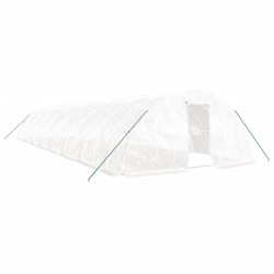 vidaXL Gewächshaus mit Stahlrahmen Weiß 80 m² 16x5x2,3 m