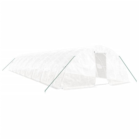 vidaXL Gewächshaus mit Stahlrahmen Weiß 80 m² 16x5x2,3 m