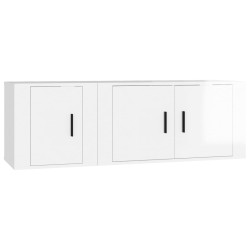 vidaXL 2-tlg. TV-Schrank-Set Hochglanz-Weiß Holzwerkstoff