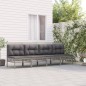 vidaXL 4-tlg. Garten-Lounge-Set mit Kissen Grau Poly Rattan vidaXL 4-tlg. Garten-Lounge-Set mit Kissen Grau Poly Rattan