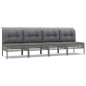 vidaXL 4-tlg. Garten-Lounge-Set mit Kissen Grau Poly Rattan vidaXL 4-tlg. Garten-Lounge-Set mit Kissen Grau Poly Rattan