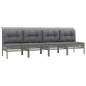 vidaXL 4-tlg. Garten-Lounge-Set mit Kissen Grau Poly Rattan vidaXL 4-tlg. Garten-Lounge-Set mit Kissen Grau Poly Rattan
