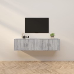 vidaXL TV-Wandschränke 2 Stk. Grau Sonoma 80x34,5x40 cm