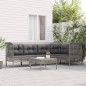vidaXL 6-tlg. Garten-Lounge-Set mit Kissen Grau Poly Rattan vidaXL 6-tlg. Garten-Lounge-Set mit Kissen Grau Poly Rattan