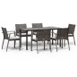 vidaXL 7-tlg. Garten-Essgruppe mit Kissen Poly Rattan und Stahl vidaXL 7-tlg. Garten-Essgruppe mit Kissen Poly Rattan und Stahl