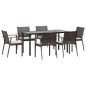 vidaXL 7-tlg. Garten-Essgruppe mit Kissen Poly Rattan und Stahl vidaXL 7-tlg. Garten-Essgruppe mit Kissen Poly Rattan und Stahl