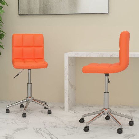 Drehbare Esszimmerstühle 2 Stk. Orange Kunstleder