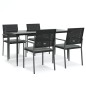 vidaXL 5-tlg. Garten-Essgruppe mit Kissen Poly Rattan und Stahl vidaXL 5-tlg. Garten-Essgruppe mit Kissen Poly Rattan und Stahl
