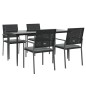 vidaXL 5-tlg. Garten-Essgruppe mit Kissen Poly Rattan und Stahl vidaXL 5-tlg. Garten-Essgruppe mit Kissen Poly Rattan und Stahl