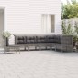 vidaXL 7-tlg. Garten-Lounge-Set mit Kissen Grau Poly Rattan vidaXL 7-tlg. Garten-Lounge-Set mit Kissen Grau Poly Rattan