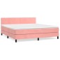 vidaXL Boxspringbett mit Matratze Rosa 180x200 cm Samt vidaXL Boxspringbett mit Matratze Rosa 180x200 cm Samt