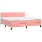 vidaXL Boxspringbett mit Matratze Rosa 180x200 cm Samt vidaXL Boxspringbett mit Matratze Rosa 180x200 cm Samt