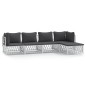 vidaXL 5-tlg. Garten-Lounge-Set mit Kissen Weiß Stahl vidaXL 5-tlg. Garten-Lounge-Set mit Kissen Weiß Stahl