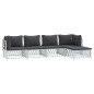 vidaXL 5-tlg. Garten-Lounge-Set mit Kissen Weiß Stahl vidaXL 5-tlg. Garten-Lounge-Set mit Kissen Weiß Stahl