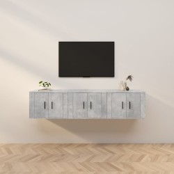 vidaXL TV-Wandschränke 3 Stk. Betongrau 57x34,5x40 cm
