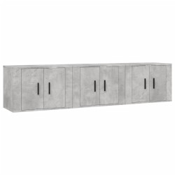 vidaXL TV-Wandschränke 3 Stk. Betongrau 57x34,5x40 cm