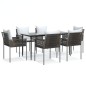 vidaXL 7-tlg. Garten-Essgruppe mit Kissen Poly Rattan und Stahl vidaXL 7-tlg. Garten-Essgruppe mit Kissen Poly Rattan und Stahl
