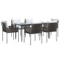vidaXL 7-tlg. Garten-Essgruppe mit Kissen Poly Rattan und Stahl vidaXL 7-tlg. Garten-Essgruppe mit Kissen Poly Rattan und Stahl