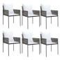 vidaXL 7-tlg. Garten-Essgruppe mit Kissen Poly Rattan und Stahl vidaXL 7-tlg. Garten-Essgruppe mit Kissen Poly Rattan und Stahl