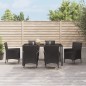 vidaXL 7-tlg. Garten-Essgruppe mit Kissen Schwarz Poly Rattan vidaXL 7-tlg. Garten-Essgruppe mit Kissen Schwarz Poly Rattan