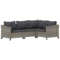 vidaXL 8-tlg. Garten-Lounge-Set mit Kissen Grau Poly Rattan vidaXL 8-tlg. Garten-Lounge-Set mit Kissen Grau Poly Rattan