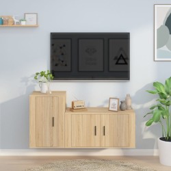 vidaXL 2-tlg. TV-Schrank-Set Sonoma-Eiche Holzwerkstoff