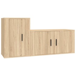 vidaXL 2-tlg. TV-Schrank-Set Sonoma-Eiche Holzwerkstoff