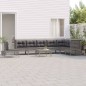 vidaXL 9-tlg. Garten-Lounge-Set mit Kissen Grau Poly Rattan vidaXL 9-tlg. Garten-Lounge-Set mit Kissen Grau Poly Rattan