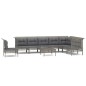 vidaXL 9-tlg. Garten-Lounge-Set mit Kissen Grau Poly Rattan vidaXL 9-tlg. Garten-Lounge-Set mit Kissen Grau Poly Rattan